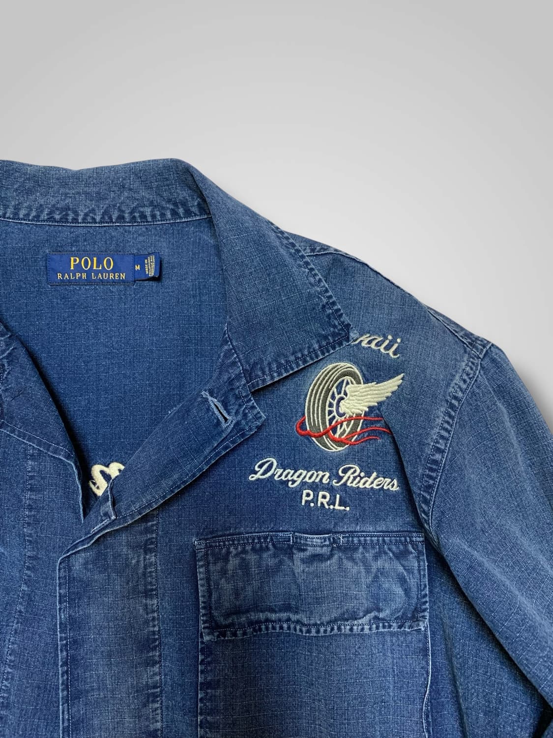 [M]폴로 드래곤 라이더스 하와이안 자수 데님 워크 자켓 상품이미지3