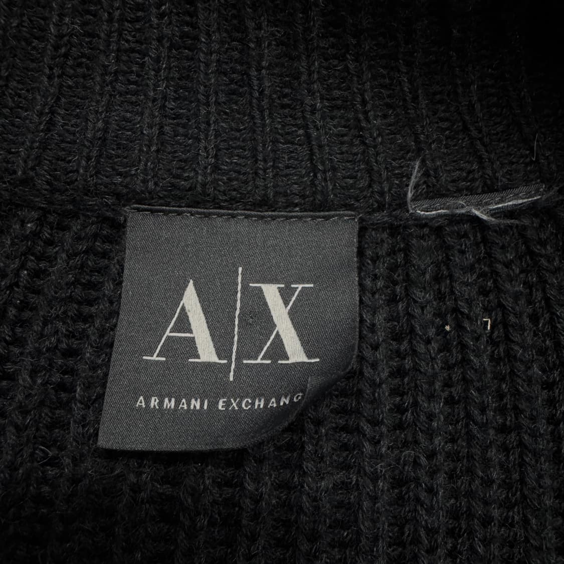 아르마니 익스체인지 스웨이드 니트 집업 블랙 상품이미지5