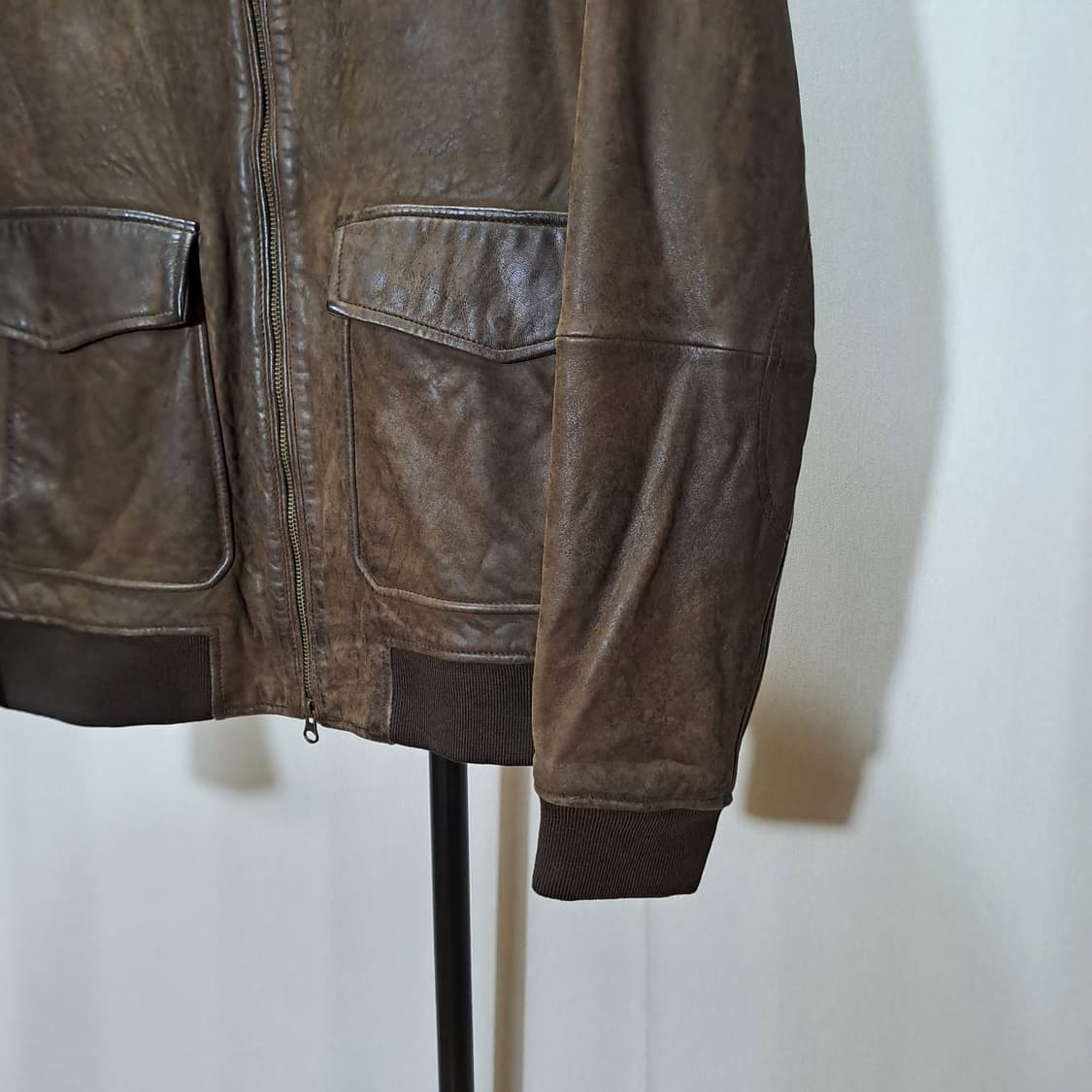 (택포) 마시모두띠 A-2 오일워싱 양가죽 자켓 L B274 상품이미지4