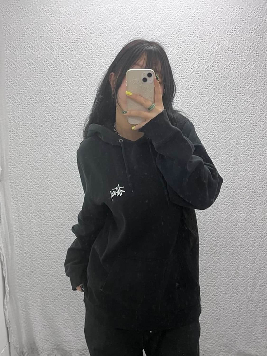 스투시 베이직 모던 빈티지 백로고 약기모 후드티 L C07438 상품이미지1