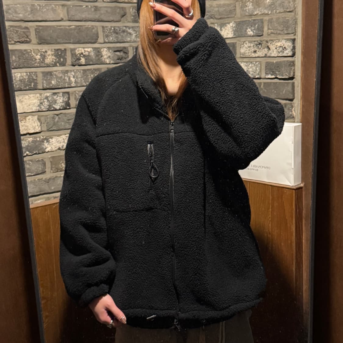 F) 마뗑킴 2way 집업 플리스 후리스 스펠로고 자켓 상품이미지9