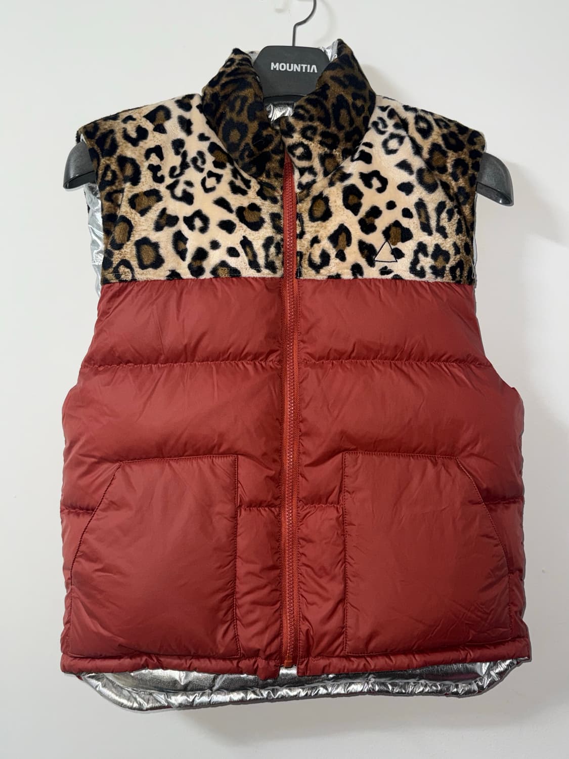 빈티지 호피 리버시블 패딩 조끼 S 상품이미지1