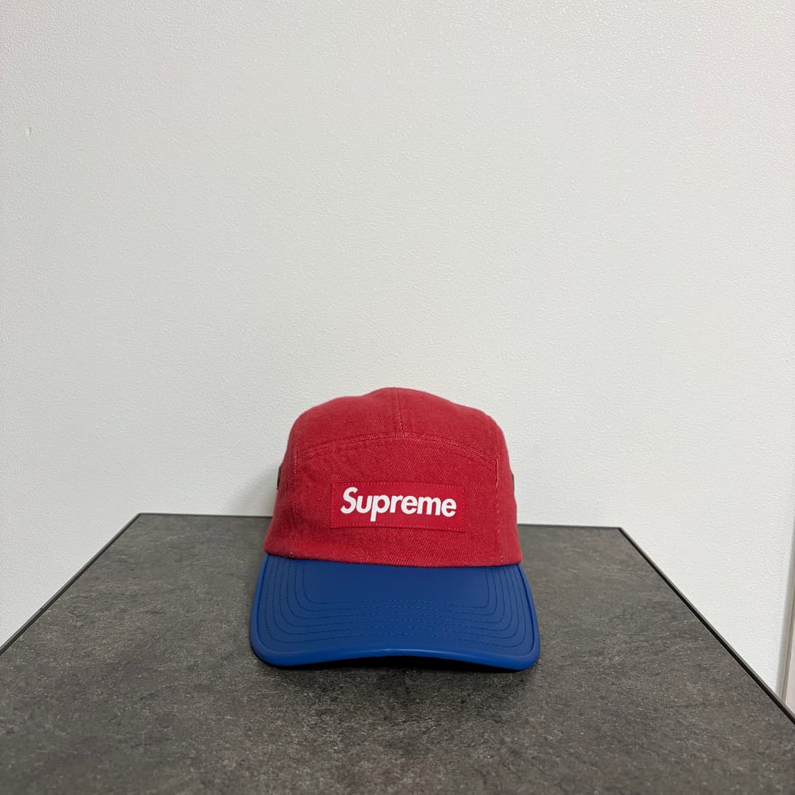 (OS) 슈프림 박스로고 캠프캡 모자 레더 바이저 레드 블루 상품이미지1