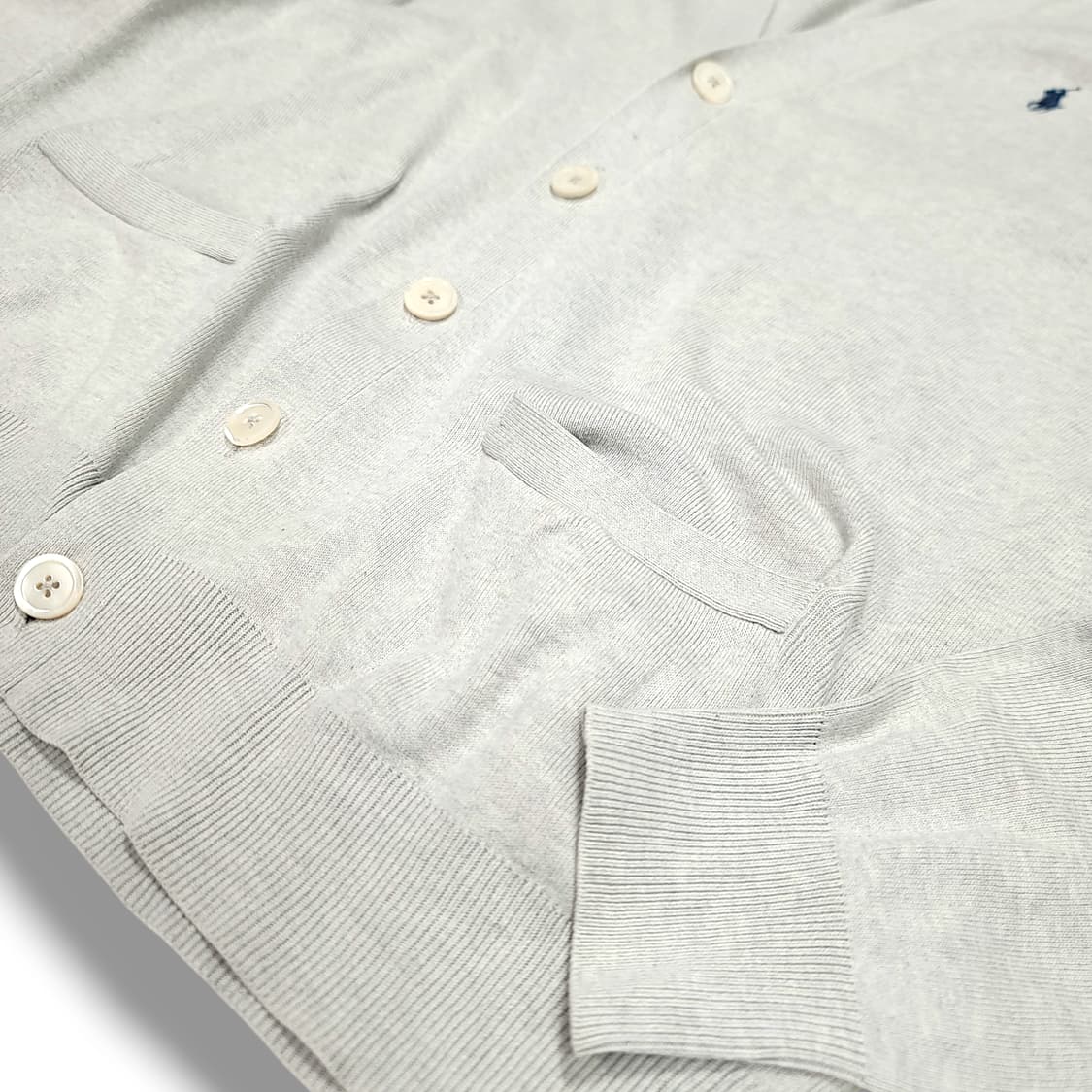 [S~M] 폴로 그레이 코튼 브이넥 가디건 상품이미지5