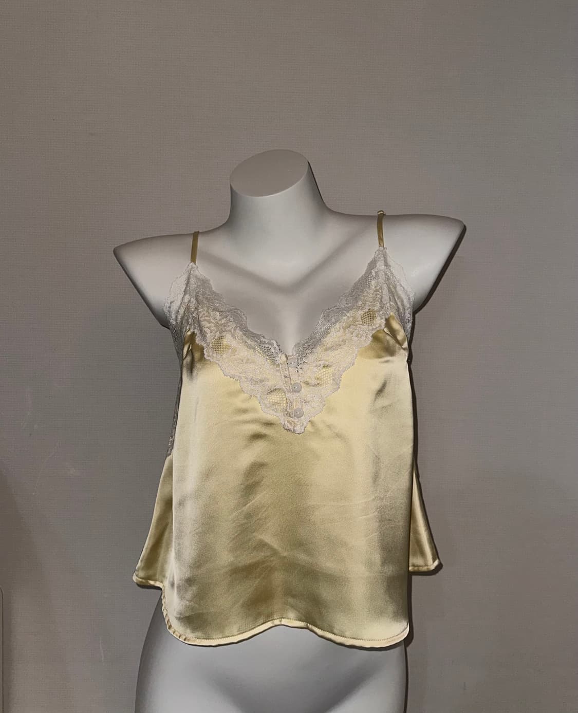 크림레몬 빈티지 레이스 페어리코어 새틴 슬리브리스 상품이미지1