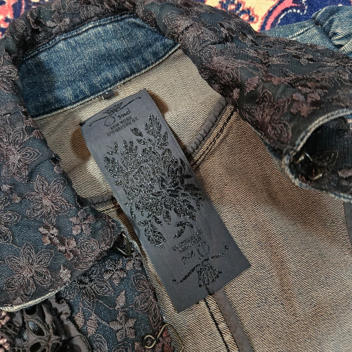 오즈세컨 레이스 레이어드 크롭 데님자켓 55size 상품이미지6