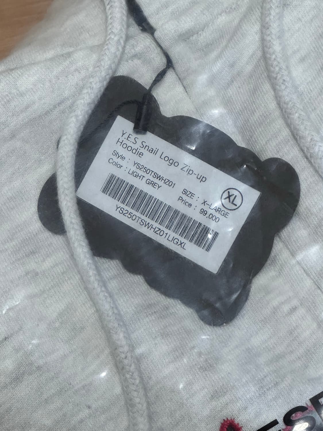 예스아이씨 후드집업 라이트그레이 상품이미지3