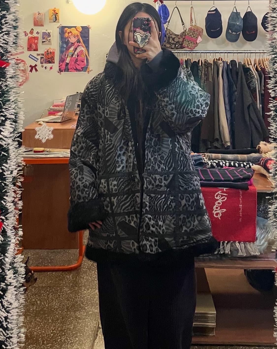 레오파드 믹스 퍼트리밍 코트 [무배] 상품이미지2