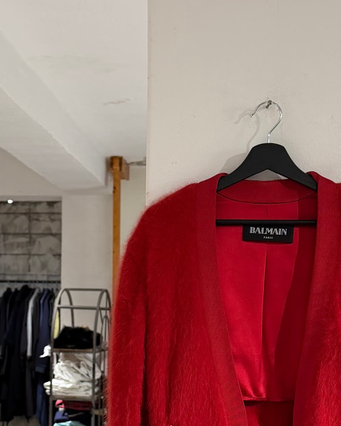 발망 레드 헤어리 앙고라 가디건 상품이미지2