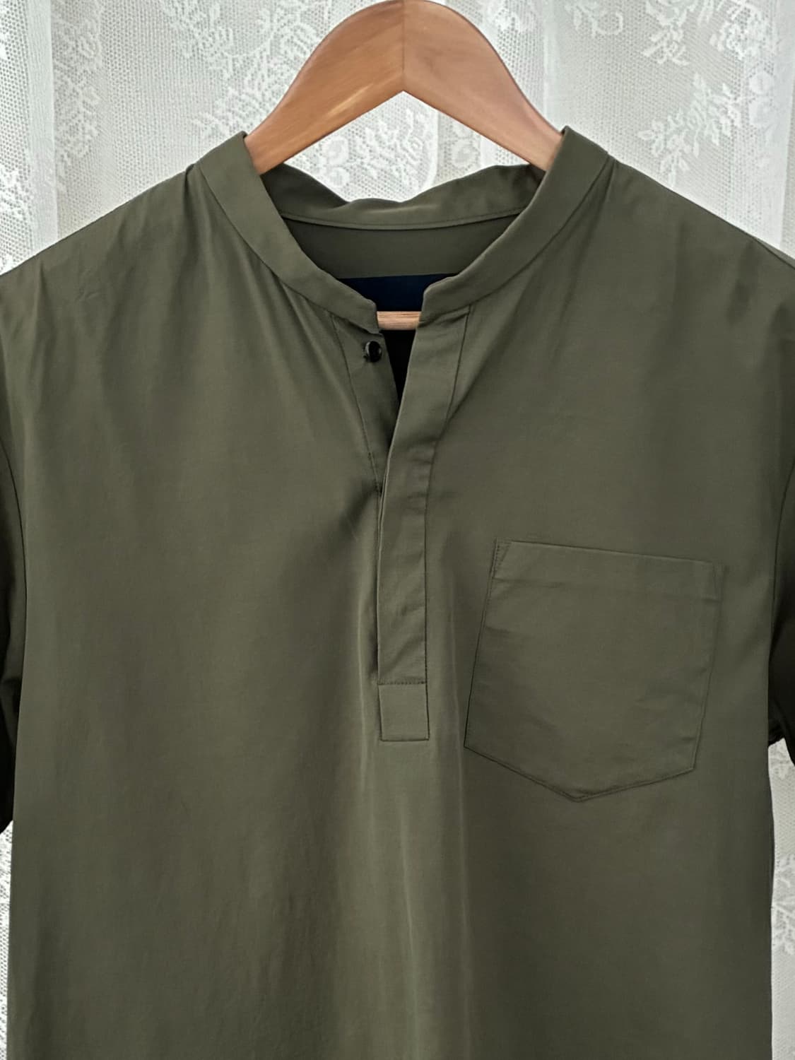 46) 준지 Juun.J 17ss 헨리넥 반팔 셔츠 카키 상품이미지3