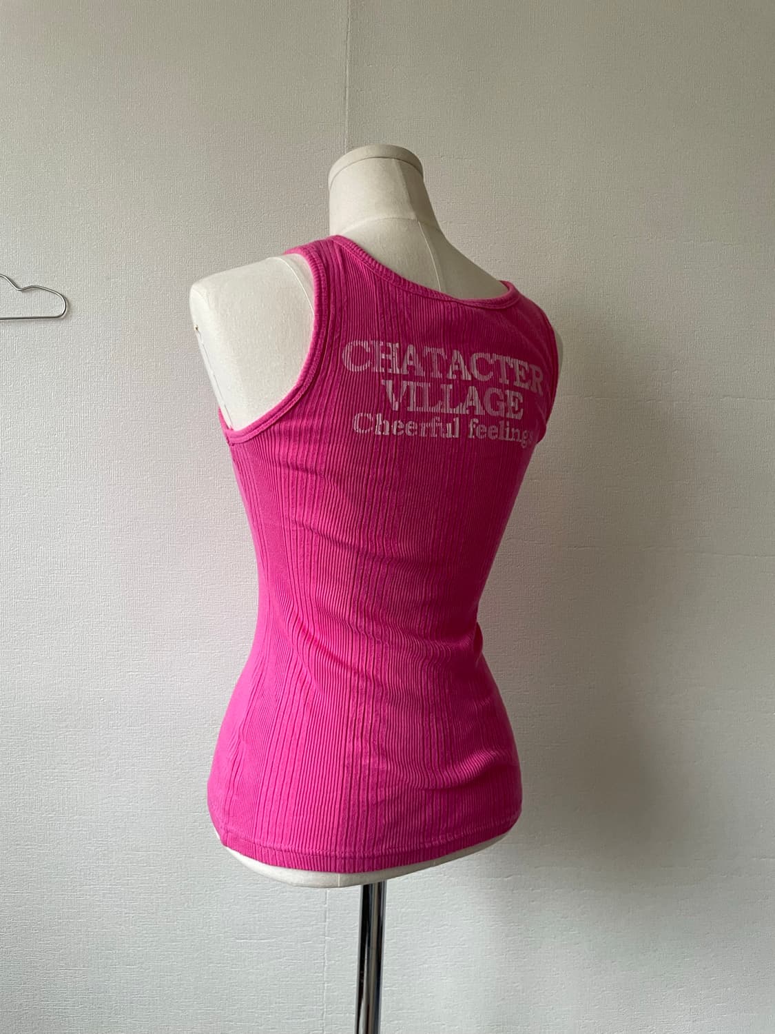 Pink lettering button sleeveless 상품이미지3