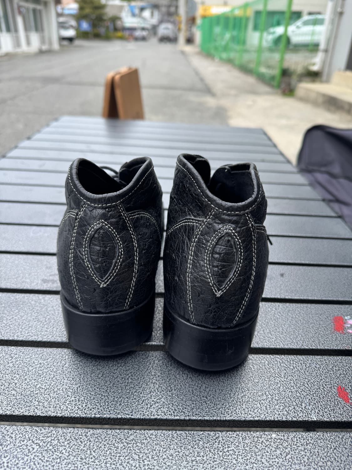 빈티지 타조가죽 스퀘어 구두 상품이미지3