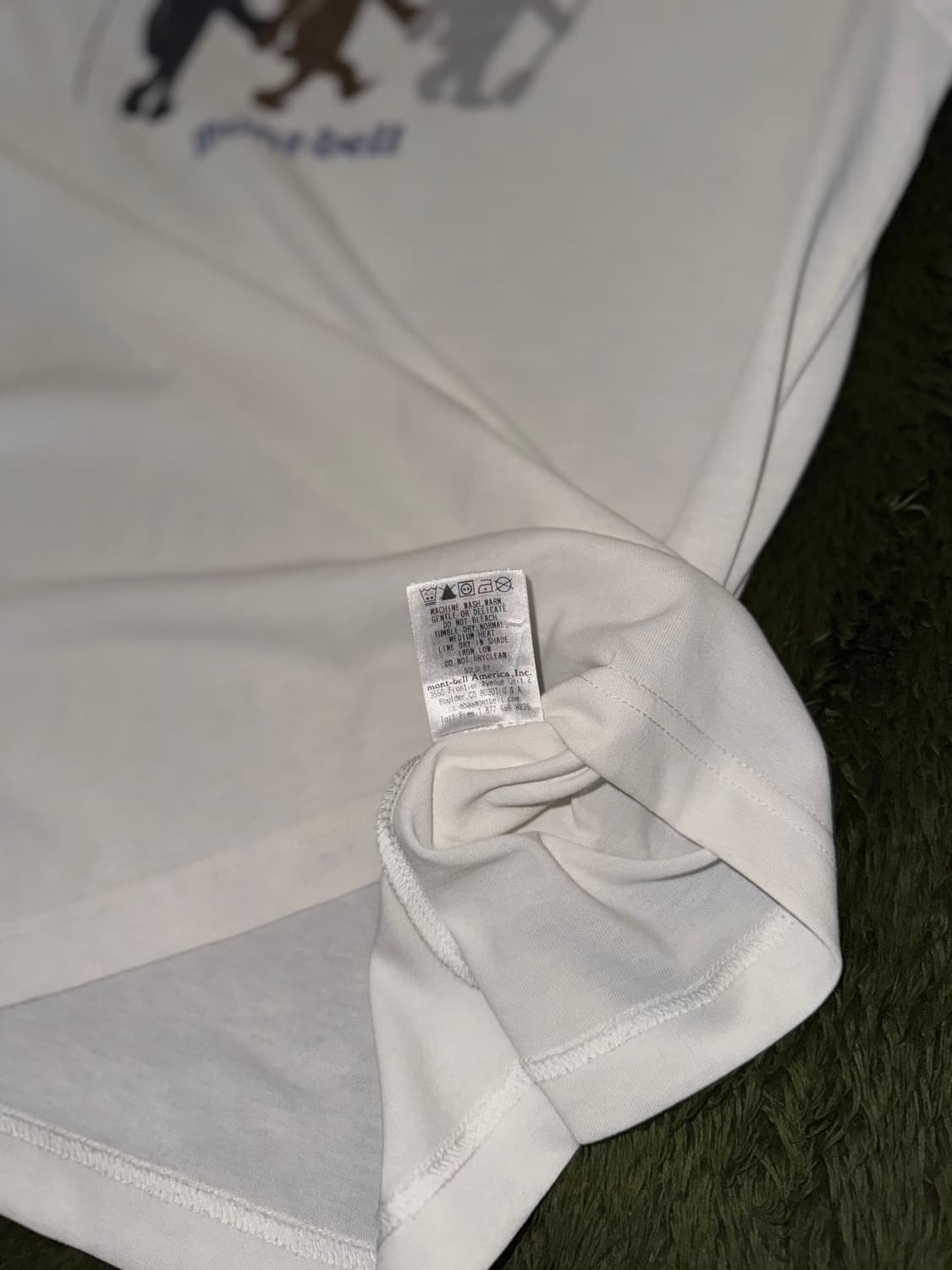 [M] 00s 몽벨 재팬 재패니즈 베어 그래픽 스포츠 티셔츠 화이트 상품이미지8