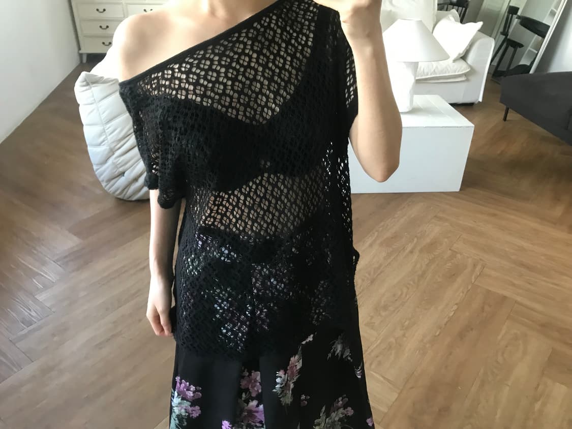 vintage black net top 상품이미지5