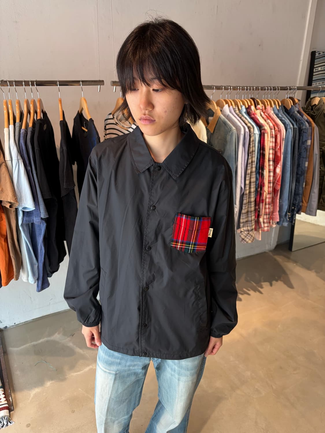 Lonsdale 체크 포켓 코치 자켓 M 상품이미지3