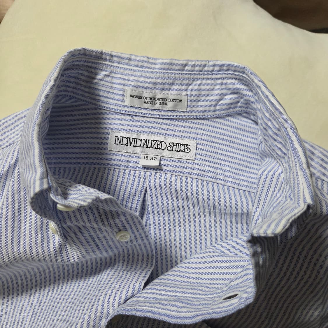 [15] 인디비주얼라이즈드셔츠 스트라이프 옥스포드 셔츠 스카이블루 상품이미지4