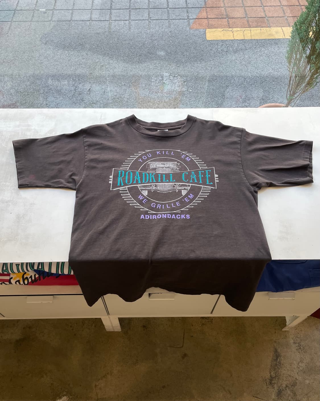 90‘s usa “Road Kill Cafe” Faded T-shirt  상품이미지5