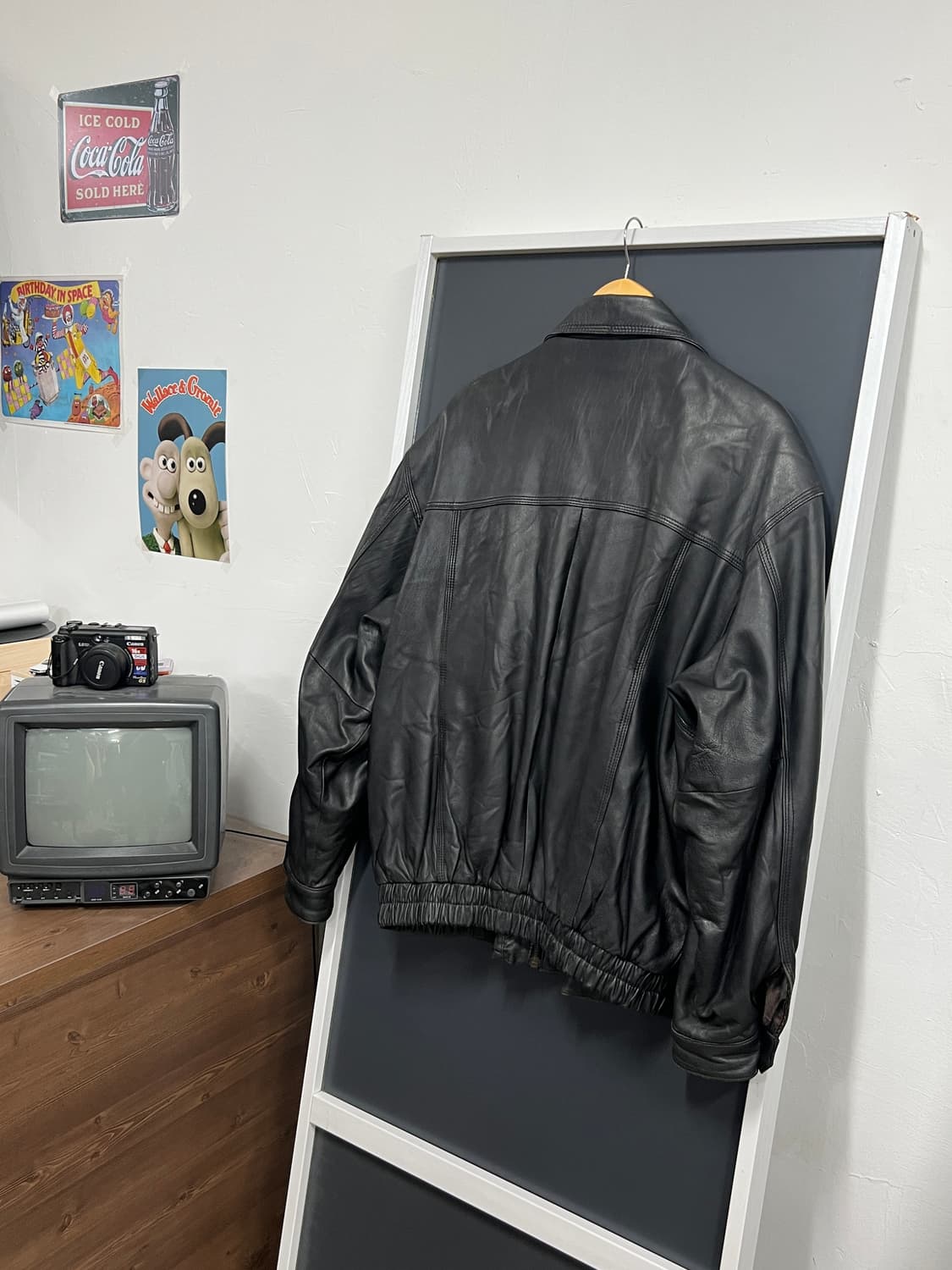 빈티지 90s 양가죽 블루종 레더 자켓 상품이미지2