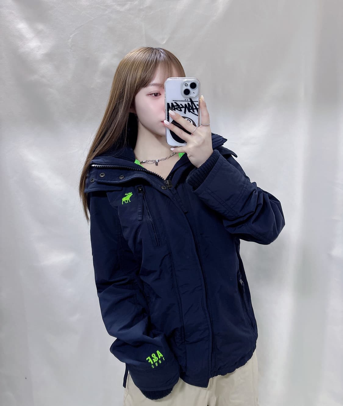 아베크롬비 다크네이비 자수로고 자켓  상품이미지2