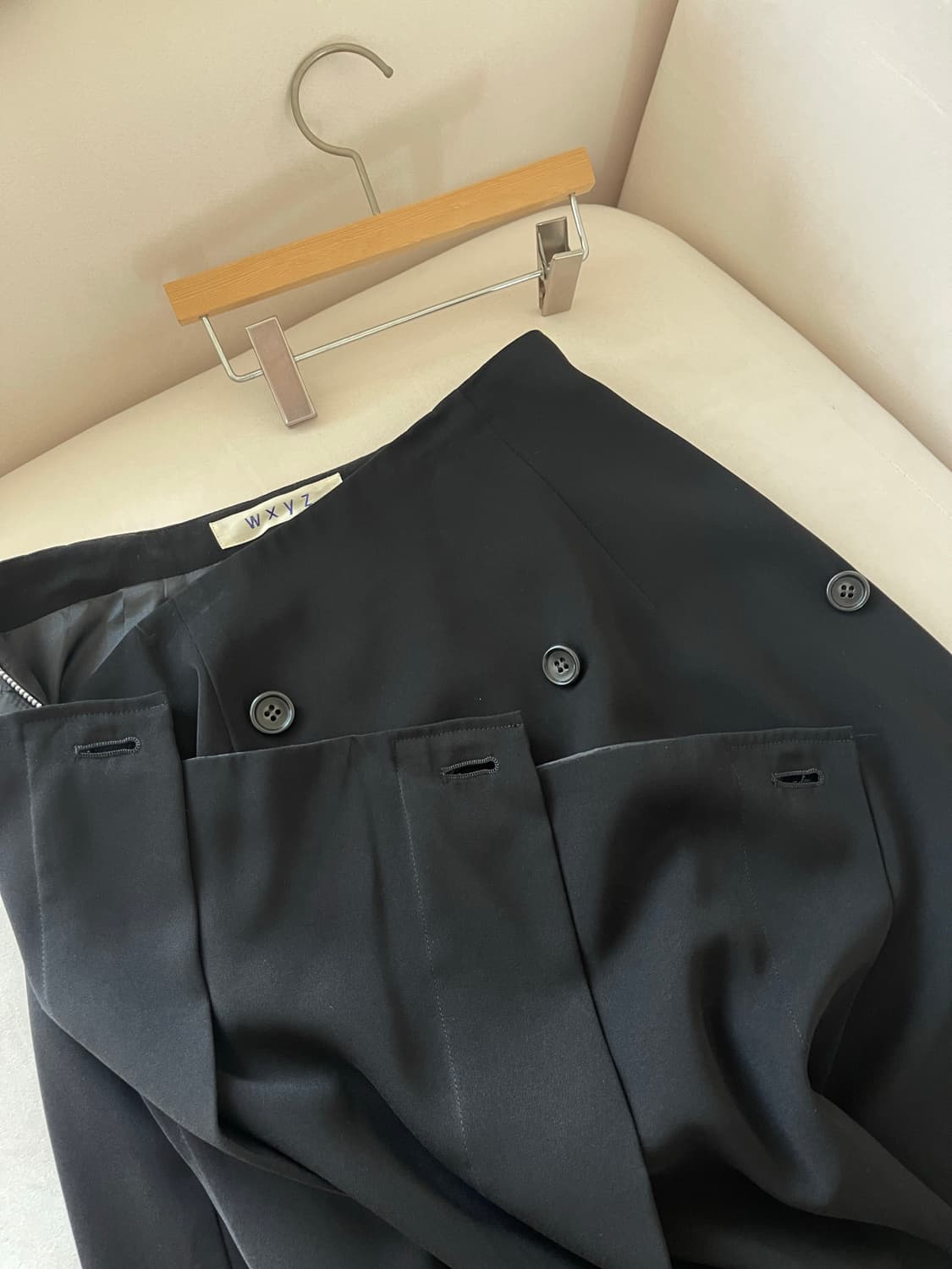 요지 야마모토 Wxyz 블랙 드레이프 스커트 상품이미지2