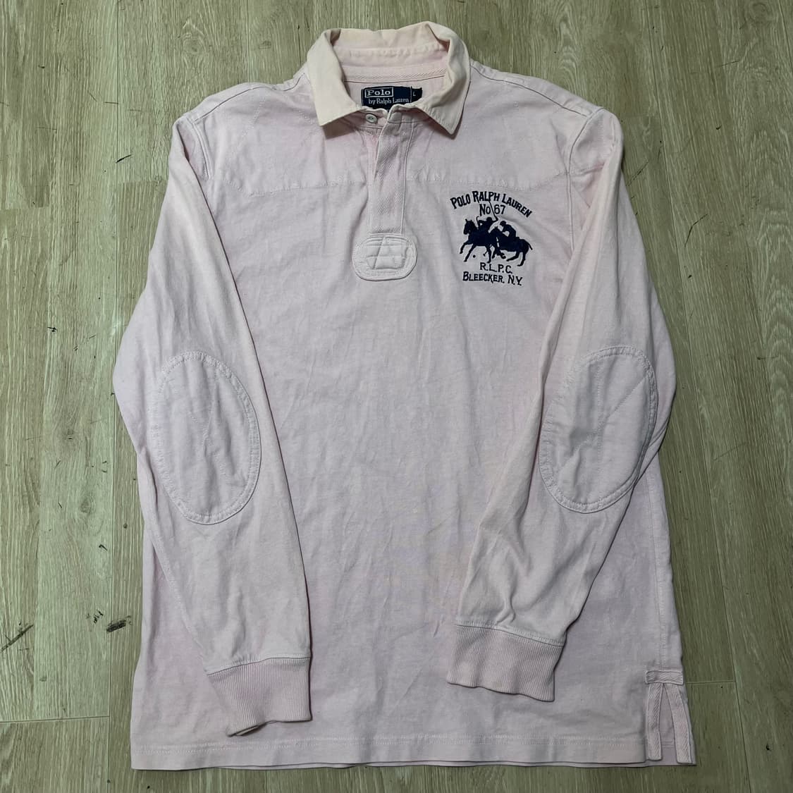 폴로 랄프로렌 빅포니 럭비 긴팔 카라티 핑크 L/100 상품이미지1