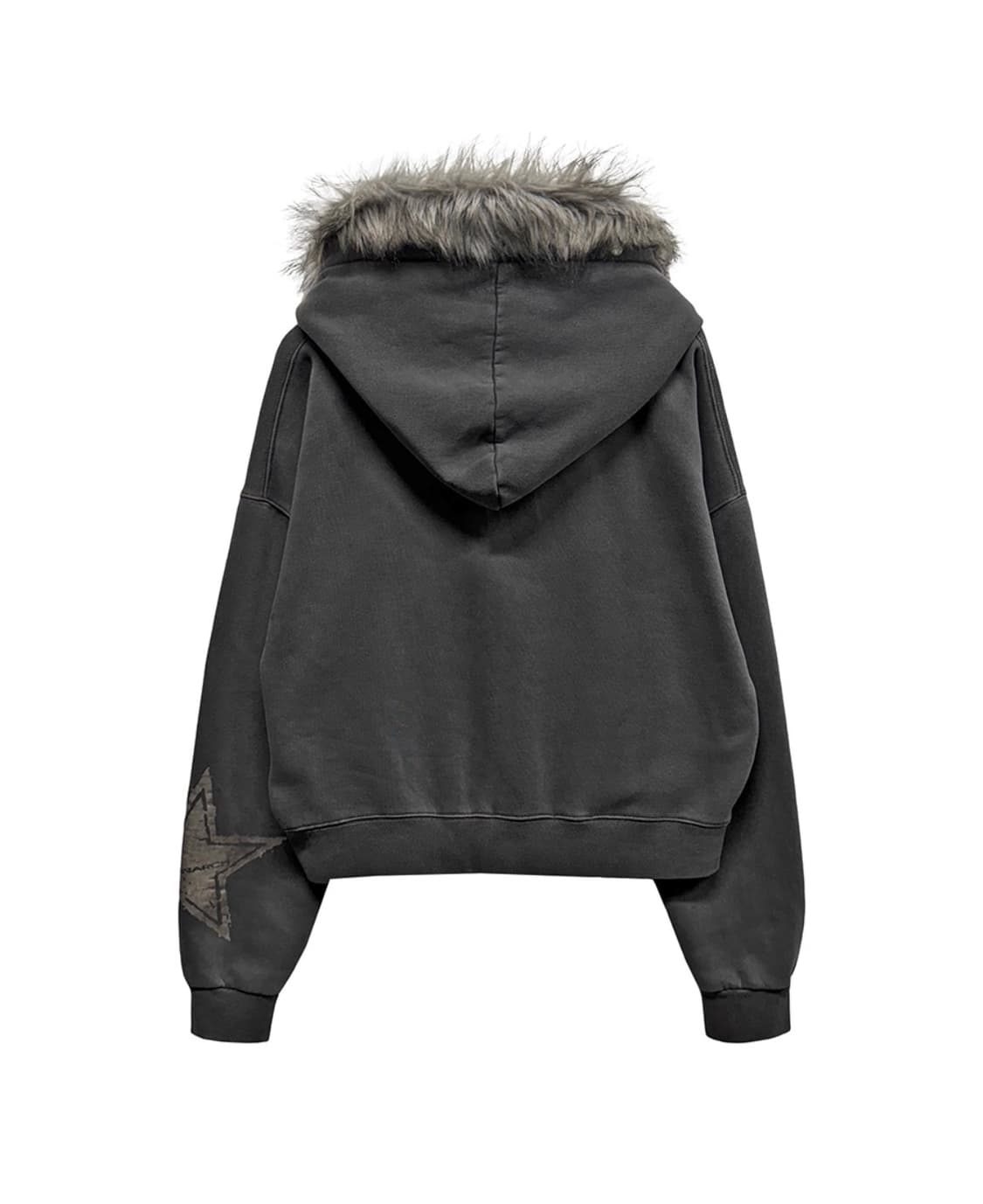 랜 아카이브 폭스 퍼 스타 프린트 후드 집업 차콜 상품이미지3