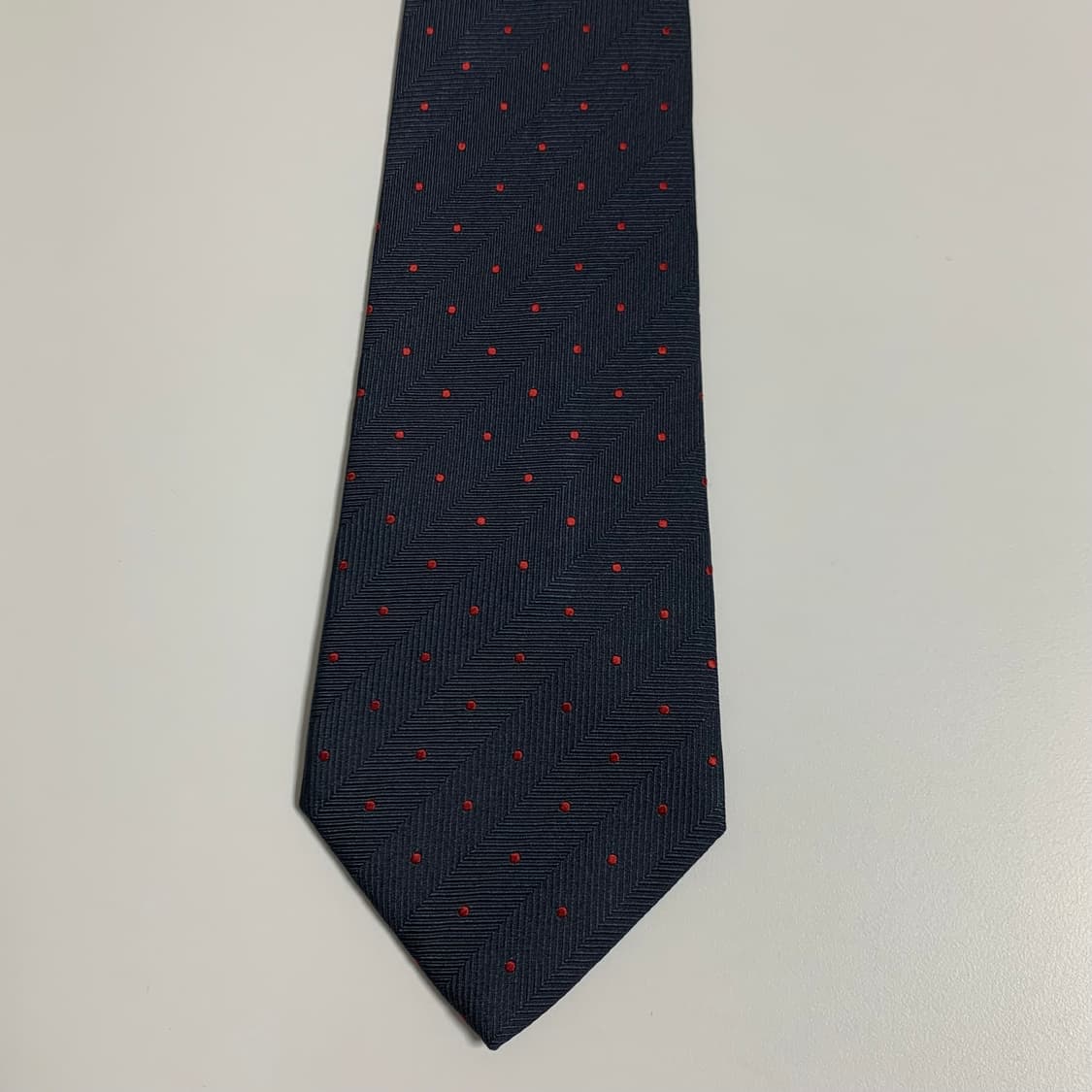 랑방(LANVIN) 네이비컬러 도트 명품넥타이 100실크 최상급 상품이미지9