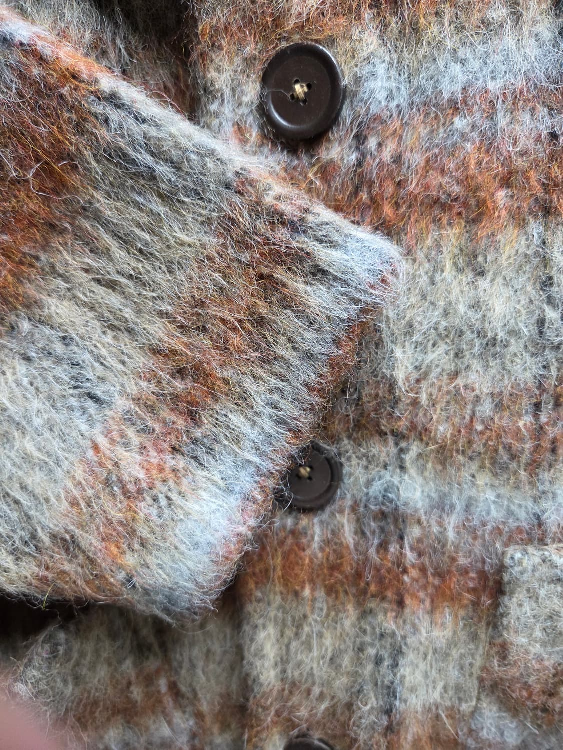 아워레가시 모헤어 가디건 어멘트 체크 새상품 상품이미지4