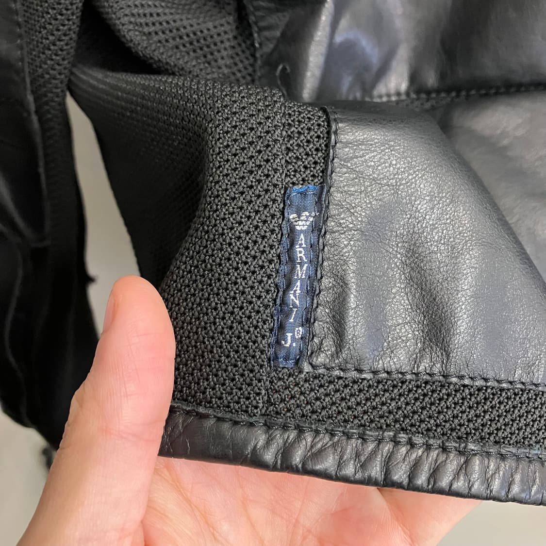 N87 알마니 아르마니 메쉬 가죽 레더 바이커 자켓 상품이미지6