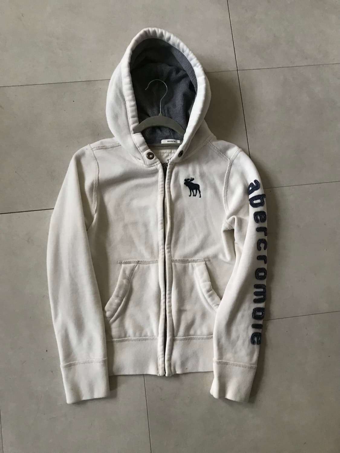 아베크롬비 아이보리 스티치 후드집업 상품이미지8
