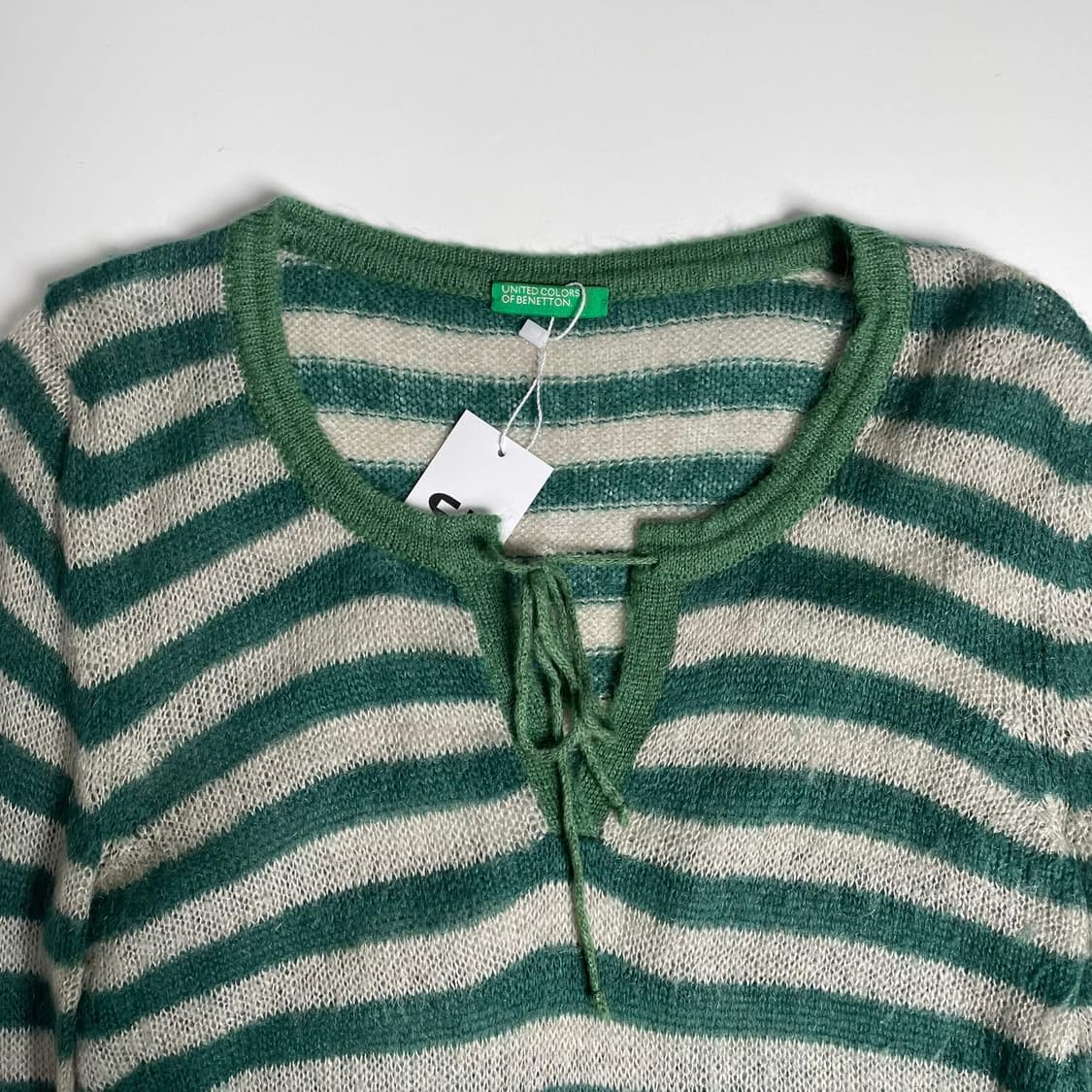 베네통 그린 스트라이프 모헤어 블렌드 니트 (italy)   상품이미지6