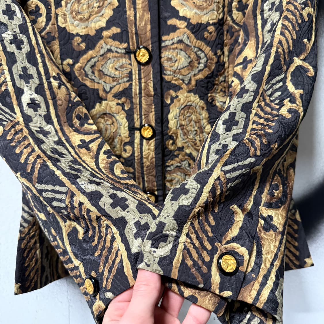 Bruno piattelli Roma 바로크 풀 패턴 오픈 카라 자켓 상품이미지5