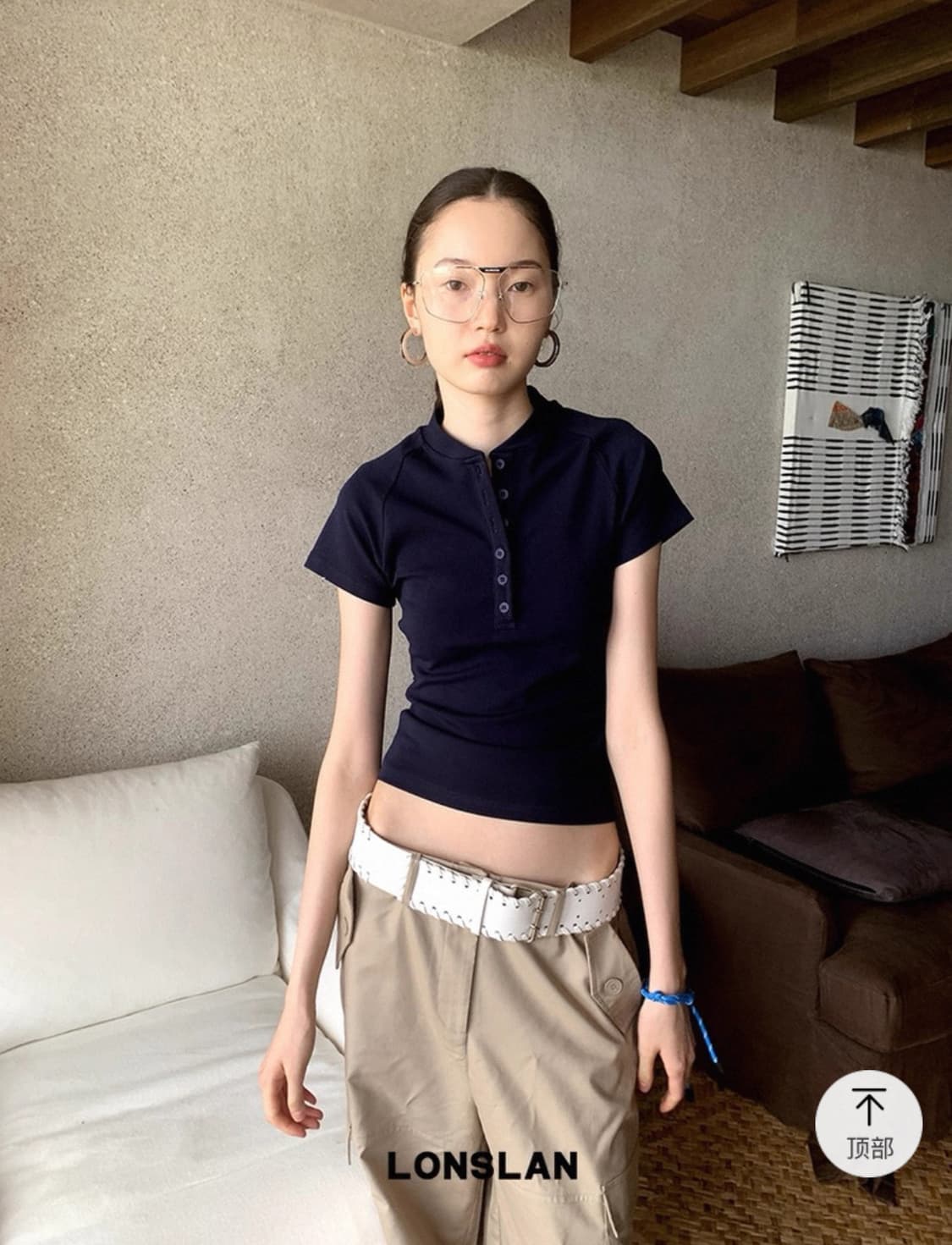 Lonslan shop 카라티 네이비 상품이미지3