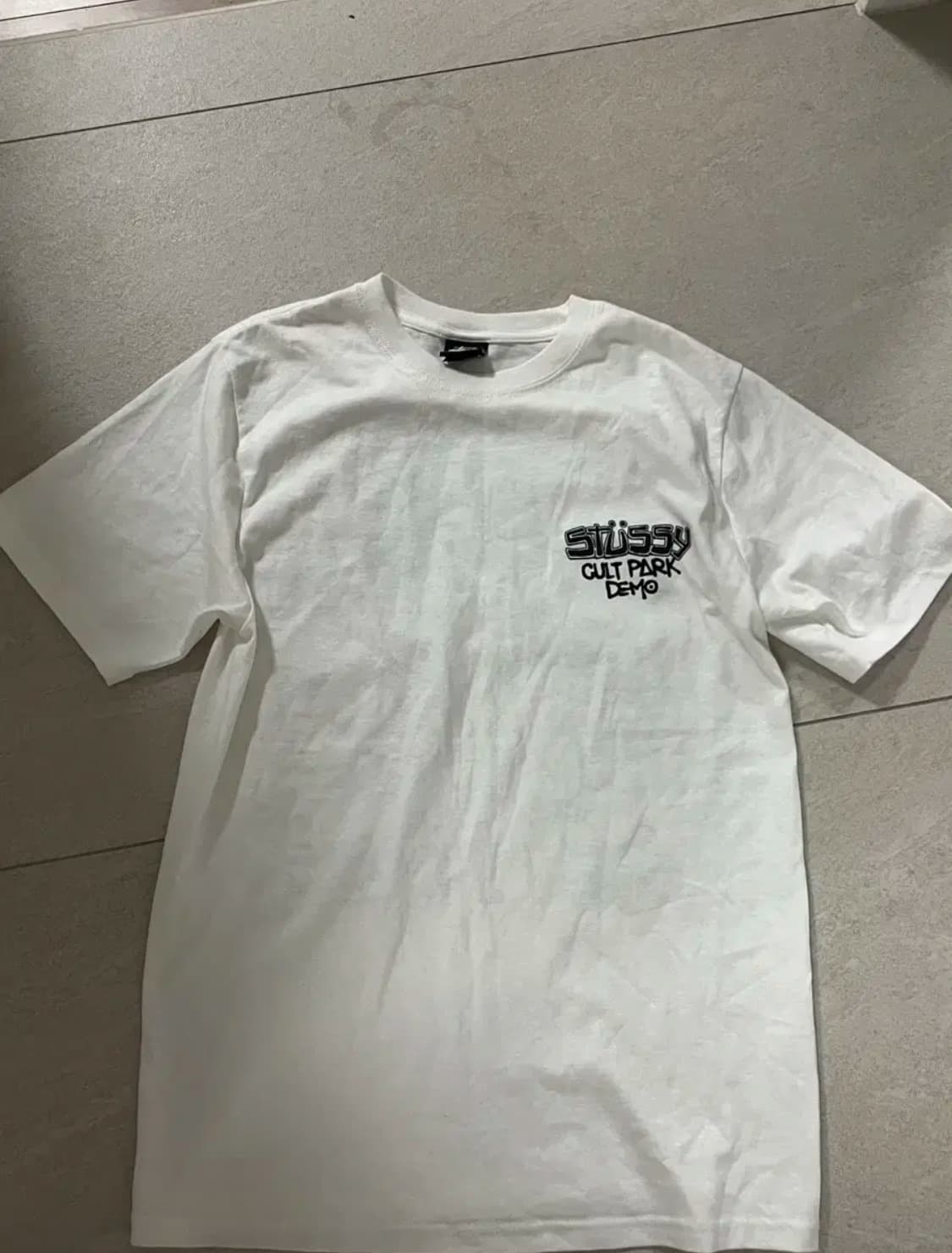 (한정판)스투시 컬트파크 데모  반팔 티셔츠 화이트 상품이미지2