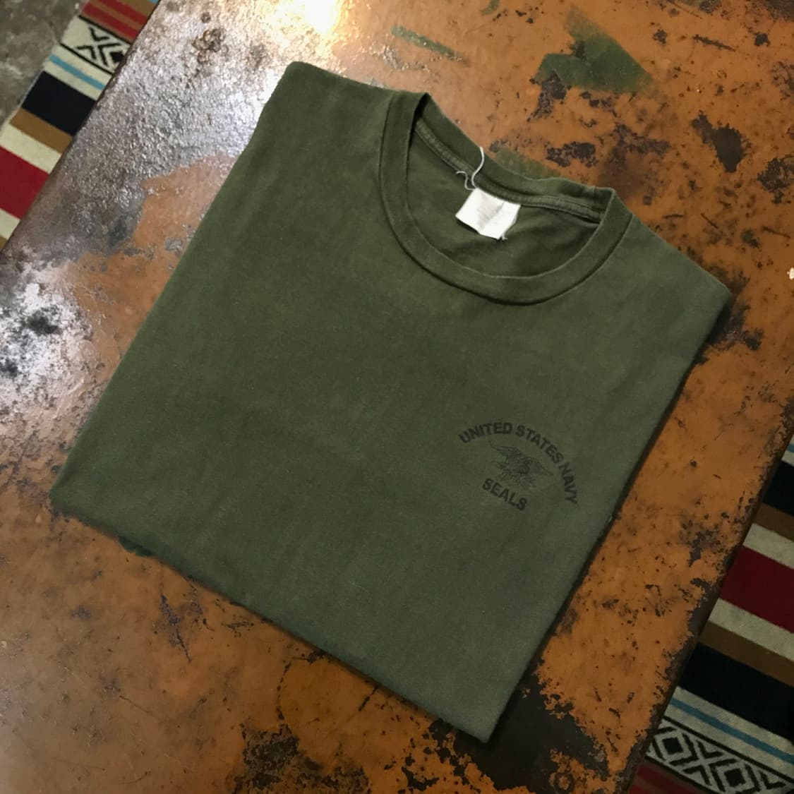 밀리터리 빈티지 네이비씰 카키 숏 슬리브 남성 105 110 사이즈 상품이미지1