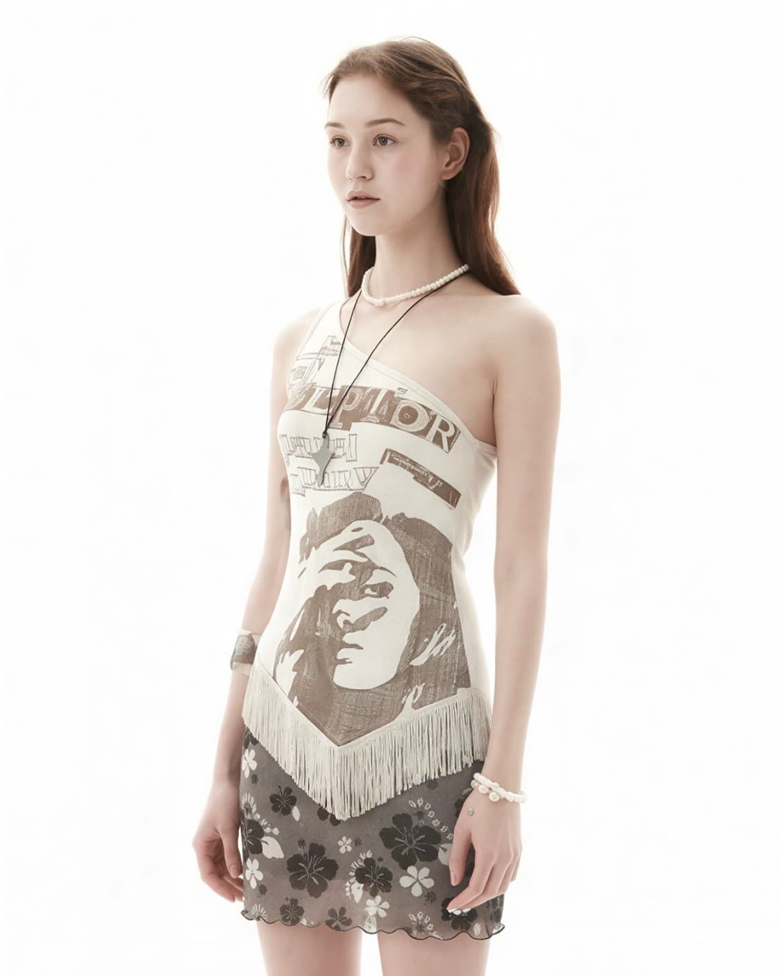 스컬프터 원숄더 태슬 나시 상품이미지1