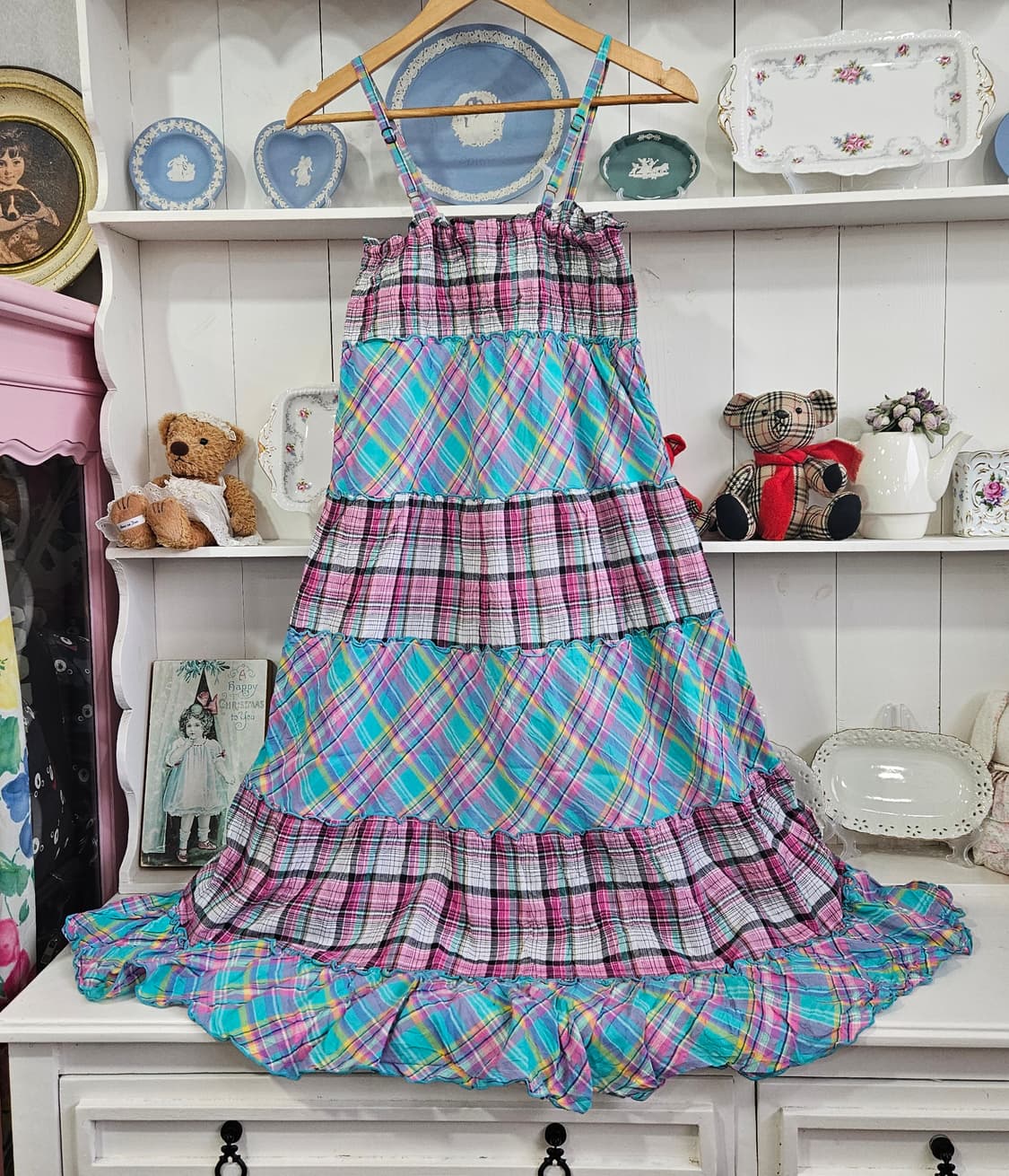 아가일 체크 믹스 캉캉 원피스 상품이미지3