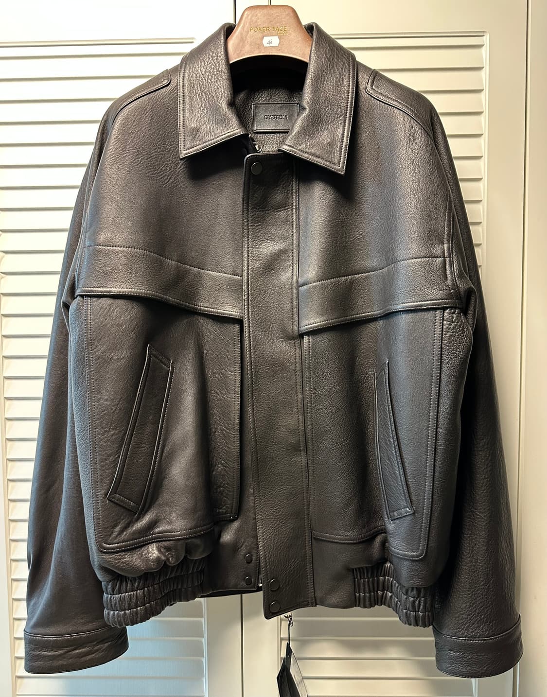 [새상품] 시스템 옴므 램스킨 디테쳐블 칼라 패딩 집업 점퍼 상품이미지2