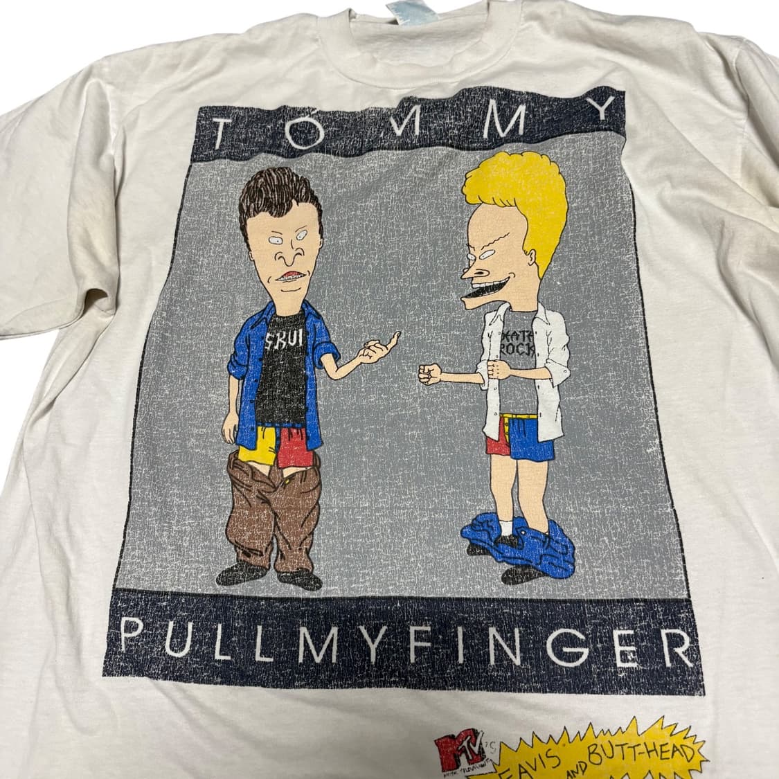 90s 빈티지 비비스앤벗헤드 타미힐피거 패러디 티셔츠 XL 상품이미지2