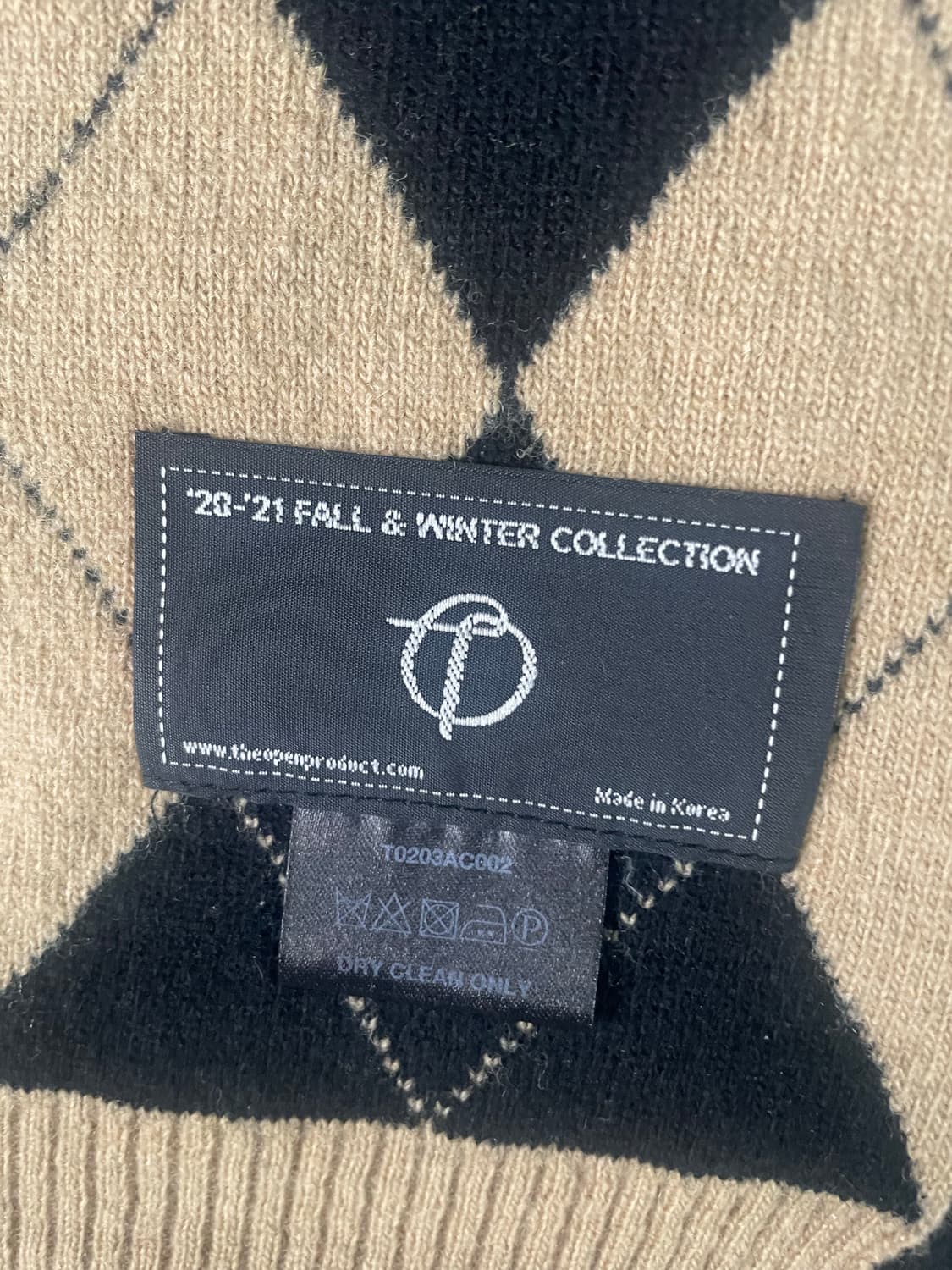 더오픈프로덕트(오픈 yy) 아가일 머플러 새상품 상품이미지5