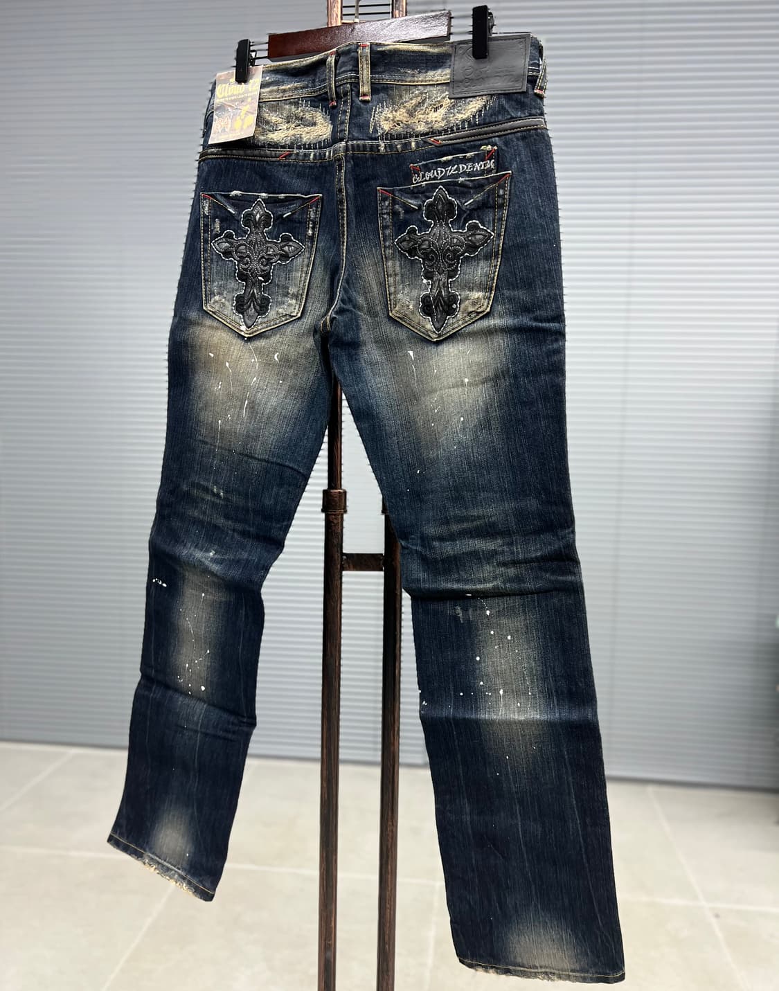 페인팅 포켓자수 워싱진 상품이미지5