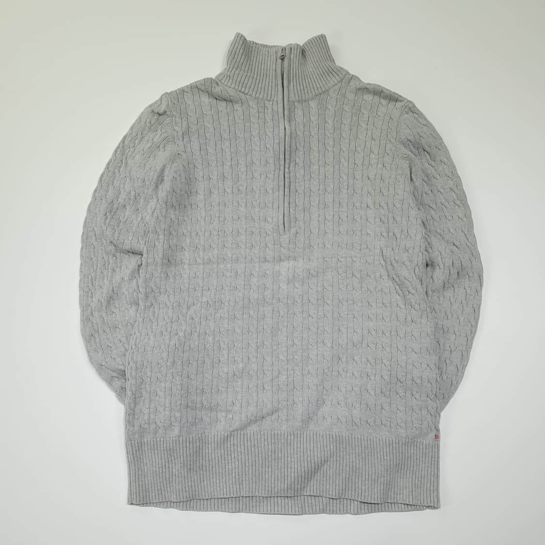 CL261 L 폴로 00s 코튼 케이블 하프집업 그레이 니트 스웨터 상품이미지1