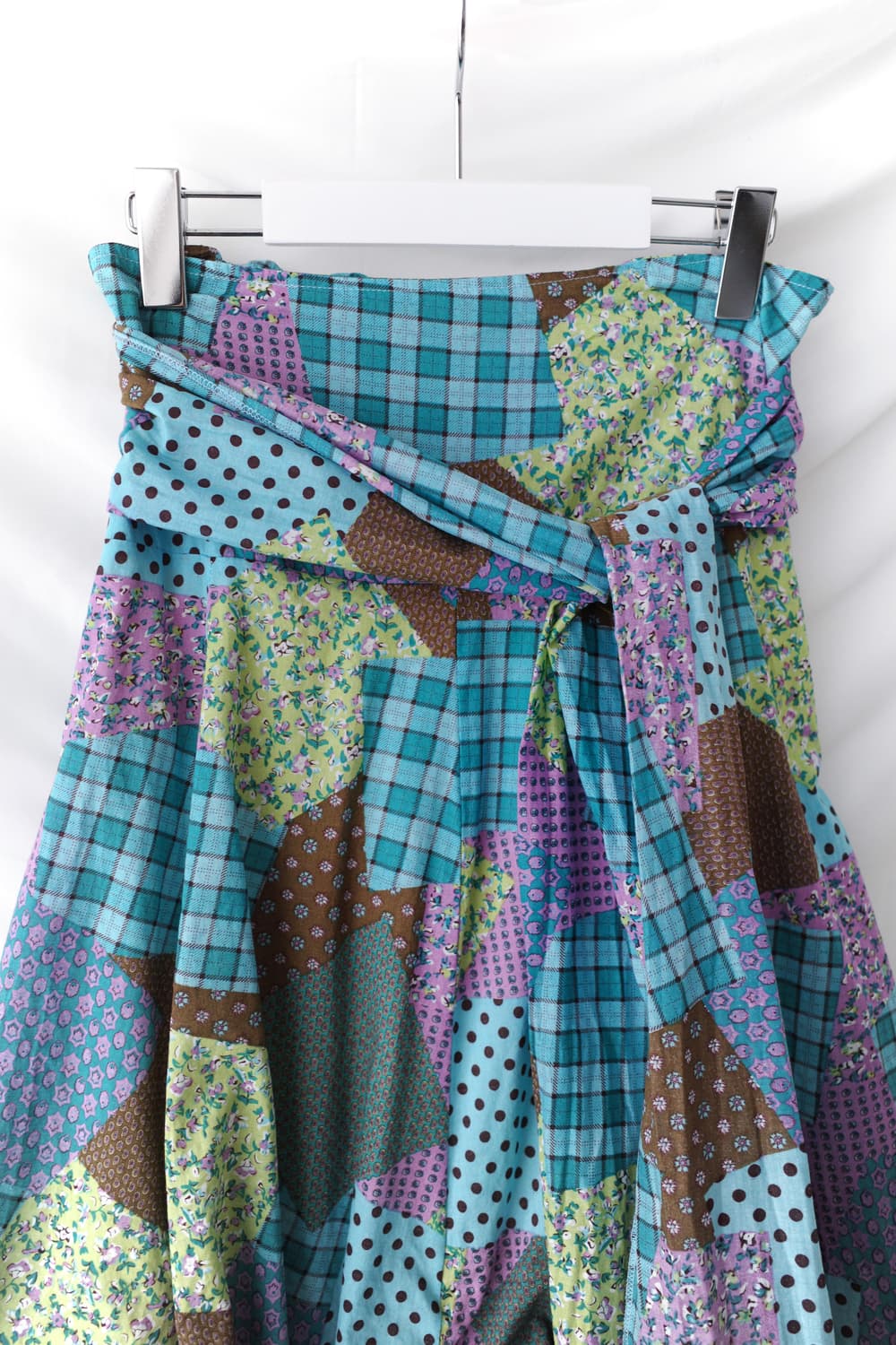 check flower patchwork balloon skirt 상품이미지3