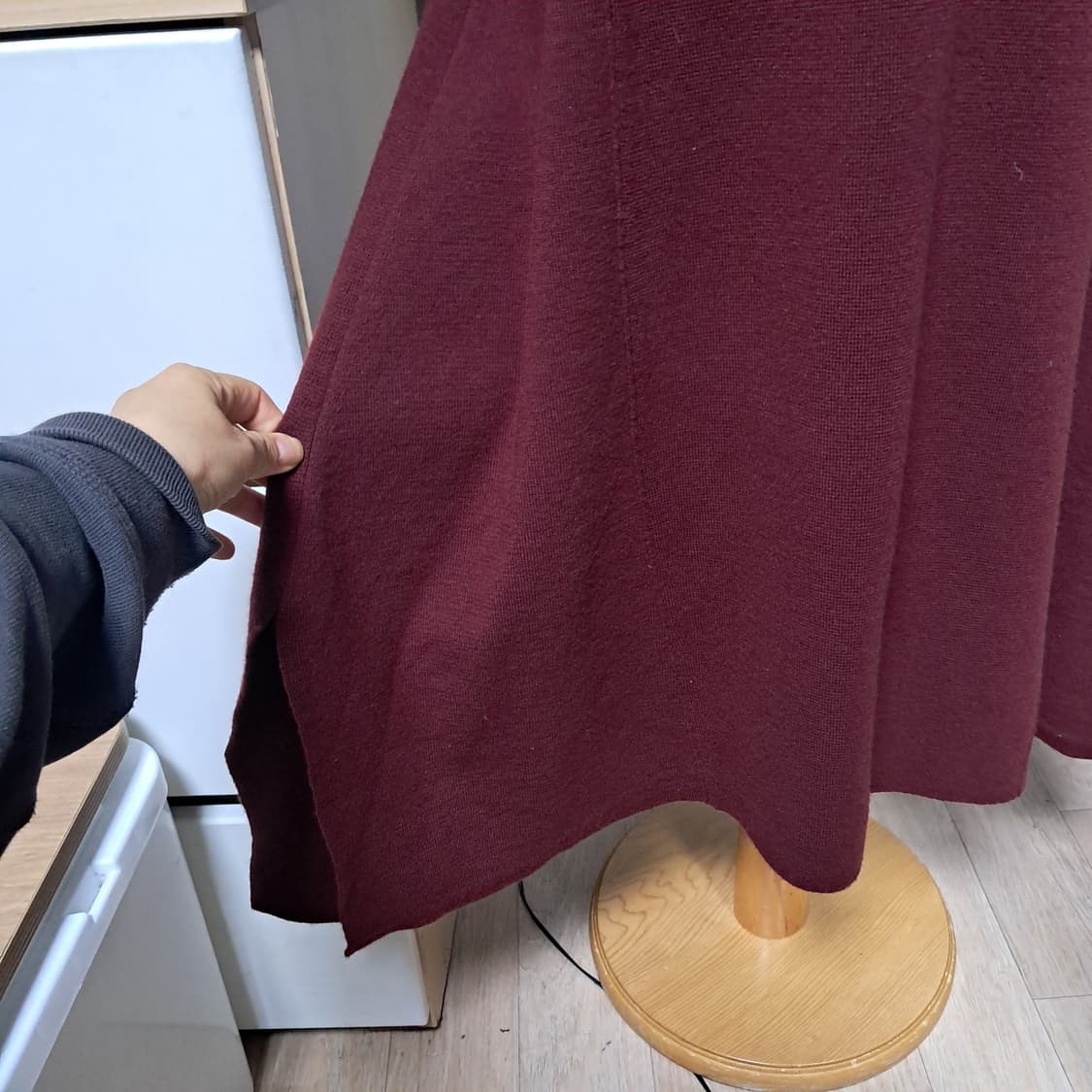 한섬 시스템 A라인 모100%스커트 55(상태상급) 상품이미지5