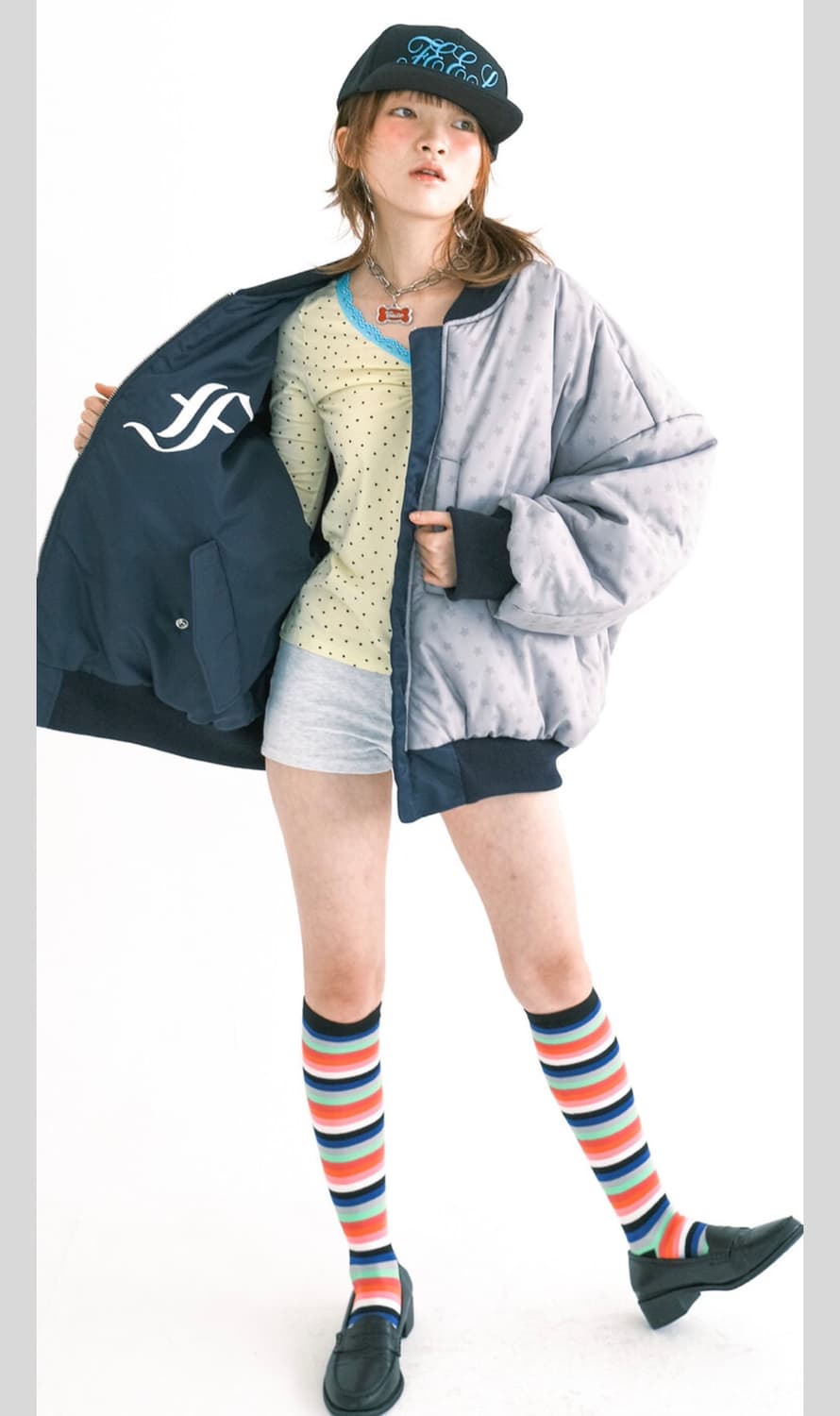 샵페어리 패치 봄버 패디드 자켓 상품이미지1