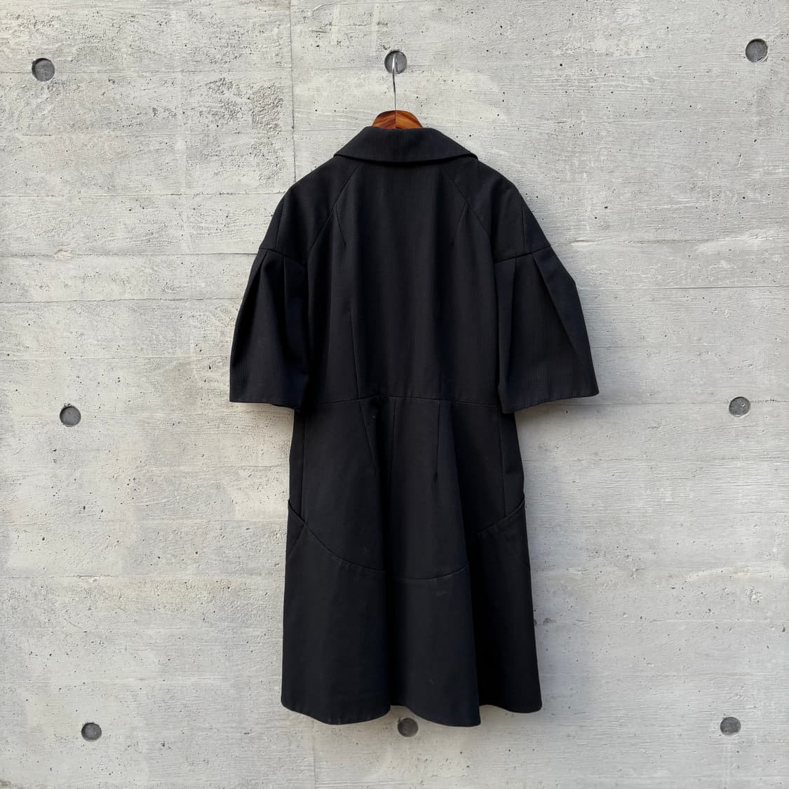 마르니 블랙 울 코튼 블랜드 숏 슬리브 트렌치 코트 상품이미지5