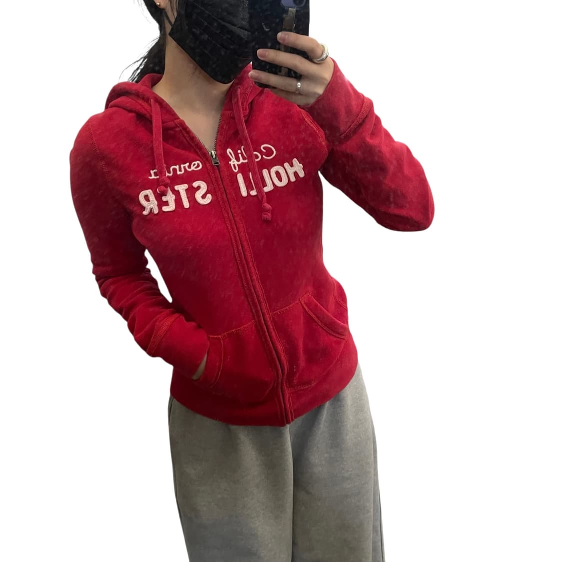 [딱붙핏] 홀리스터 레드 캘리포니아 후드집업 S 상품이미지2