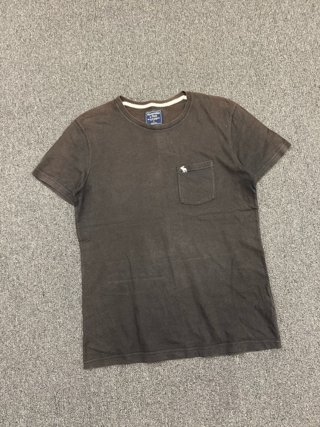 S)아베크롬비 빈티지 포켓 자수 여성 블랙 반팔 상품이미지1