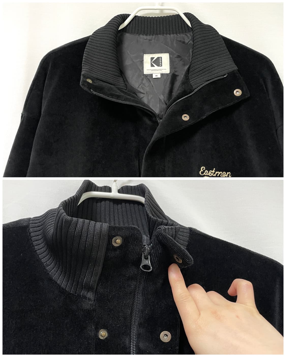 코닥 남녀공용 코듀로이 헤링턴 바시티 자켓 M _ 블랙 상품이미지7