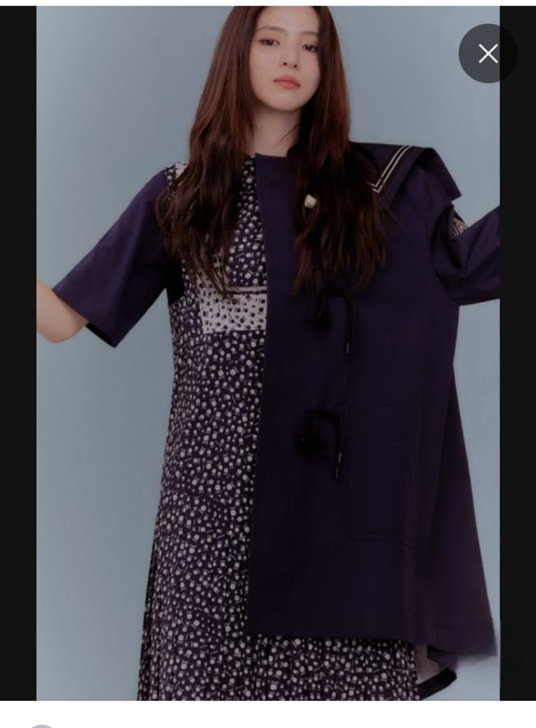 럭키슈에뜨 토글 세일러카라 하프 트렌치자켓 상품이미지2